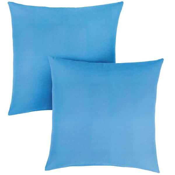 SORRA HOME Sunbrella Canvas Capri Outdoor Knife Edge Throw Pillows (2-Pack)