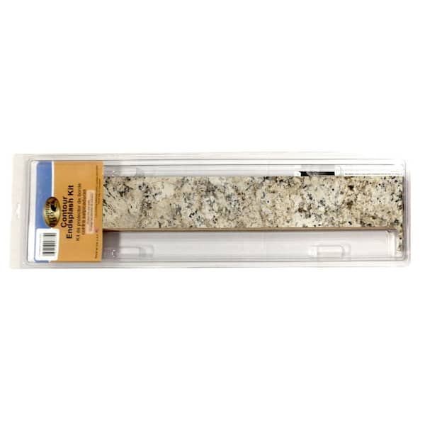 Hampton Bay Laminate End Splash Kit in Typhoon Ice with Full Wrap Ogee Edge