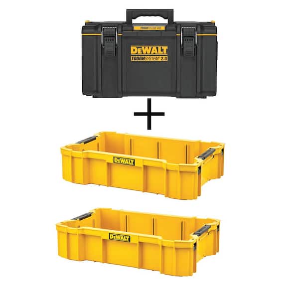DEWALT TOUGHSYSTEM 2.0 22 in. Large Tool Box and (2) TOUGHSYSTEM 2.0 Deep Tool Trays