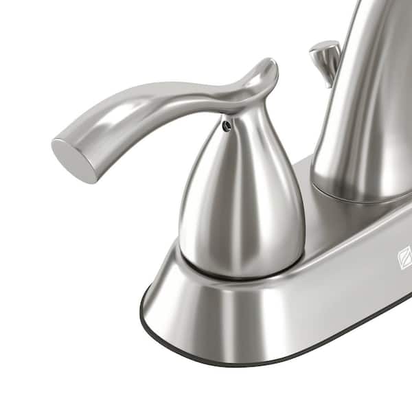 Edgewood 4 in. Centerset 2-Handle High-Arc Bathroom Faucet in Brushed Nickel Edgewood 4 in. Centerset 2-Handle High-Arc Bathroom Faucet in Brushed Nickel