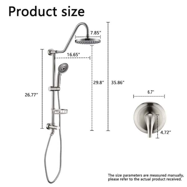 CARNIVAL Luxury Adjustable Multi Flow 5 Mode Function ABS (5 inch) Round  Shaped Overhead Shower Without ARM | Mist,Massage & Rain Flow Shower Head