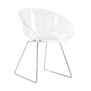 Transparent Plastic Clear Semicircle Accent Dinning Chair（Set of 2）