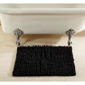 Loopy Chenille Collection Black 24 in. x 24 in. 100% Cotton Bath Rug