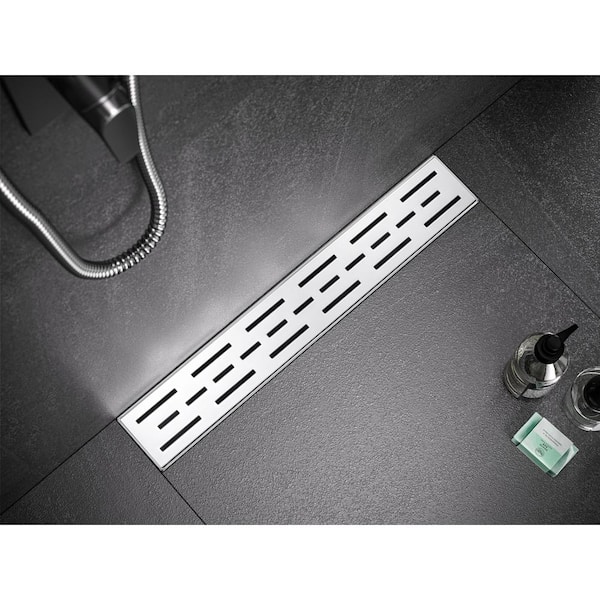 48 in. Linear Stainless Steel Shower Drain with Slot Pattern