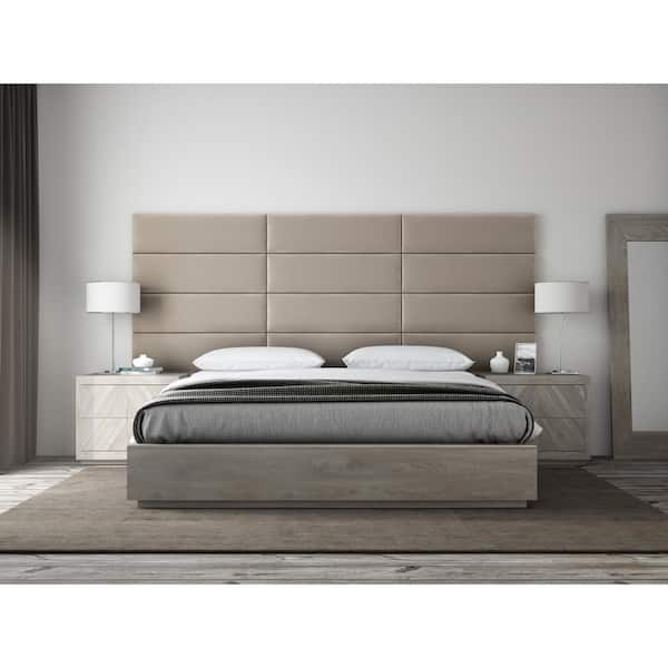VANT Plush Velvet Sand Storm Twin-King Upholstered Headboards