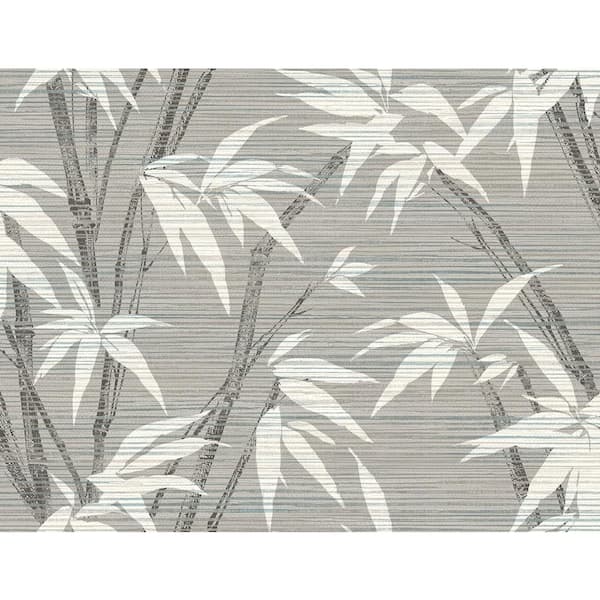 Seabrook Designs 60.75 sq. ft. Alloy Grey Bamboo Tropics Paper Unpasted Wallpaper Roll