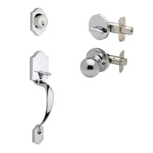 Copper Creek Colonial Polished Stainless Door Handleset and Ball