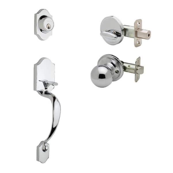 Copper Creek Heritage Polished Stainless Door Handleset and Ball Knob Trim