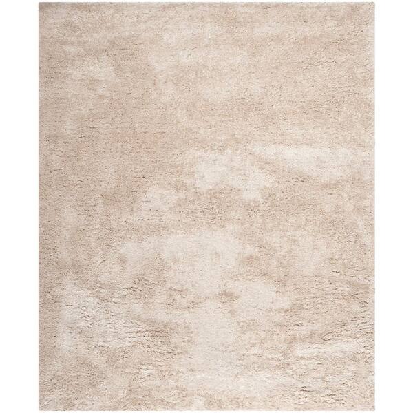 South Beach Shag 10 ft. x 14 ft. Champagne Solid Color Gradient Area Rug