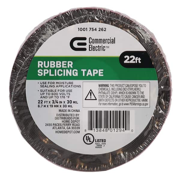 3/4 in. x 22 ft. Rubber Splicing Tape, Black