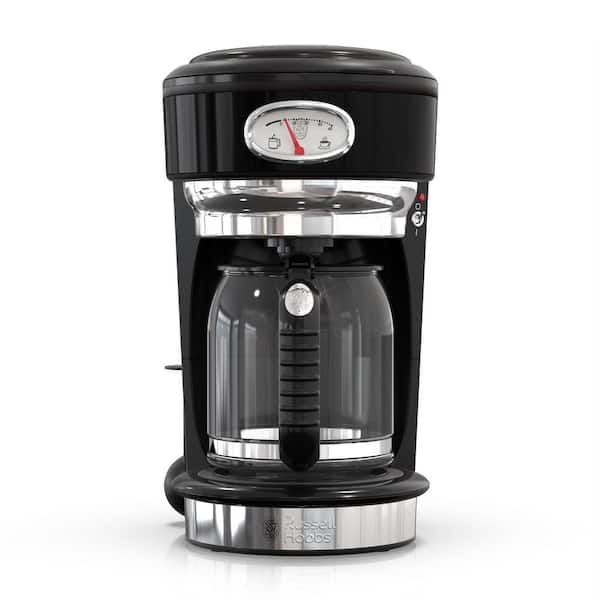 Russell Hobbs - Retro Style 8-Cup Black Stainless Steel Drip Coffee Maker