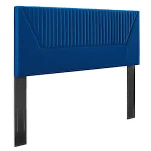 Patience Channel Tufted Performance Velvet Twin Headboard in Navy