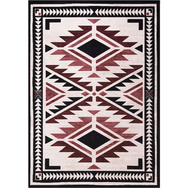 Abani Molana Beige 8 ft. 11 in. x 12 ft. Tribal Polypropylene Area Rug