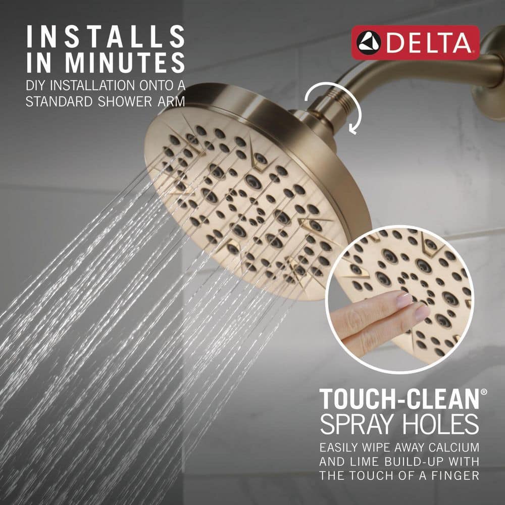 Champagne Bronze 6" Wall Mounted Multi-Function Shower Head