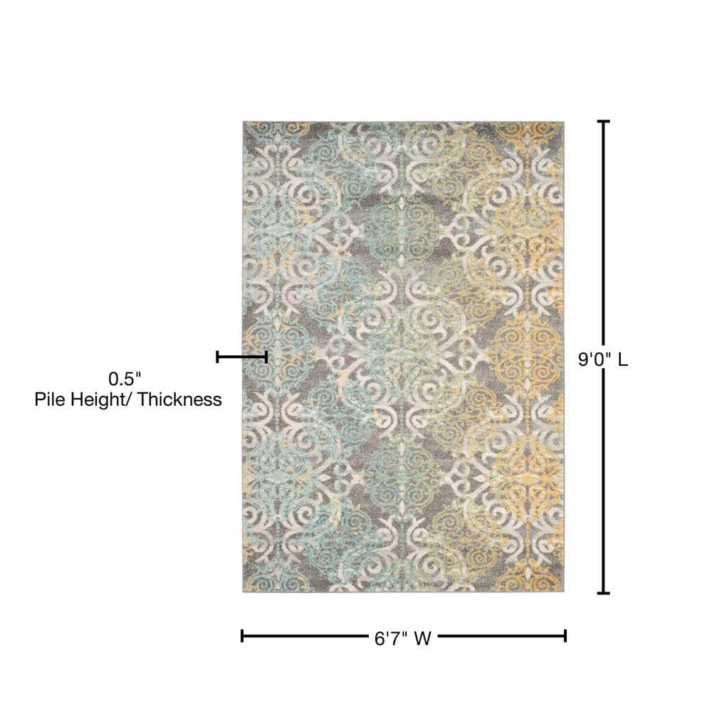 Gray High Pile Hand-Knotted Synthetic Area Rug, 12x15