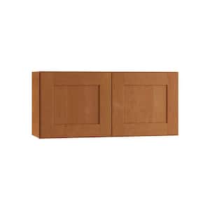 Hargrove Assembled 30 x 15 x 12 in. Plywood Shaker Wall Kitchen Cabinet Soft Close in Stained Cinnamon