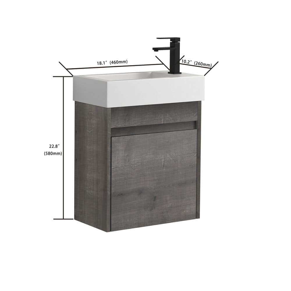 Plywood Rectangular Vessel Sink Bathroom Vanity With Single Sink Soft ...