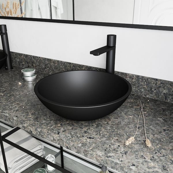 Gotham Single Handle Single-Hole Bathroom Vessel Faucet in Matte Black