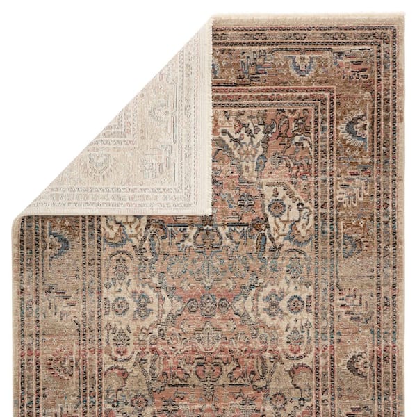 Ginia Blush/Beige 2 ft. 6 in. x 8 ft. Medallion Runner Rug