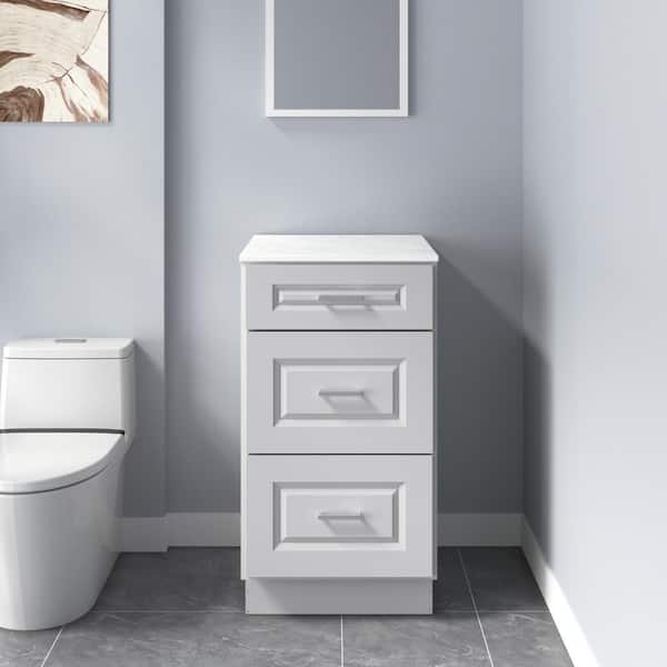HOMLUX Rockport 18 in. W x 21 in. D x 34.5 in. H Ready to Assemble Bath Vanity Cabinet without Top in Raised Panel Dove