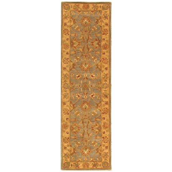 SAFAVIEH Heritage Blue/Beige 2 ft. x 14 ft. Antique Border Runner Rug