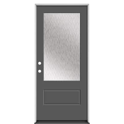 36 in. x 80 in. MPDS VistaGrande Right-Hand 3/4 Lite Double Water Peppercorn Fiberglass Pr — Home Depot clearance