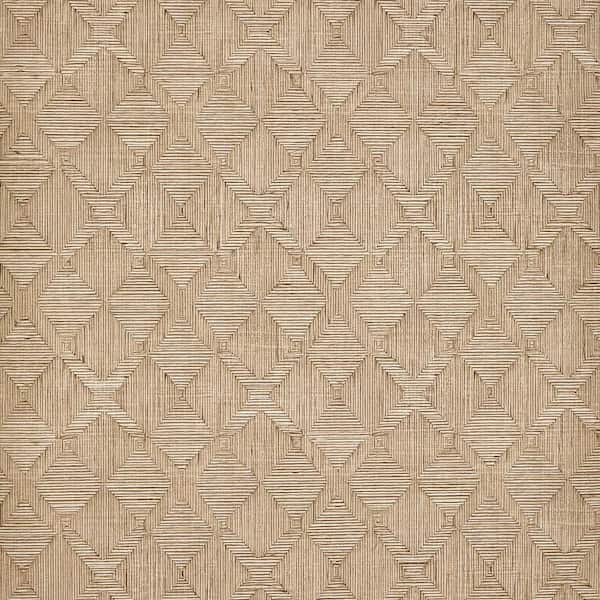 Jeremiah Brent Tan Hoffman Faux Sisal Peel and Stick Vinyl Textured Wallpaper Roll (covers 56.37 sq. ft. )