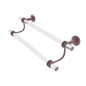 Pacific Beach Collection 36 in. Wall Mounted Double Towel Bar with Dotted Accents in Antique Copper