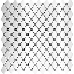 White 11.6-in. x 11.2-in. Octagon Polished Marble Mosaic Tile (4.51 Sq ft/case)