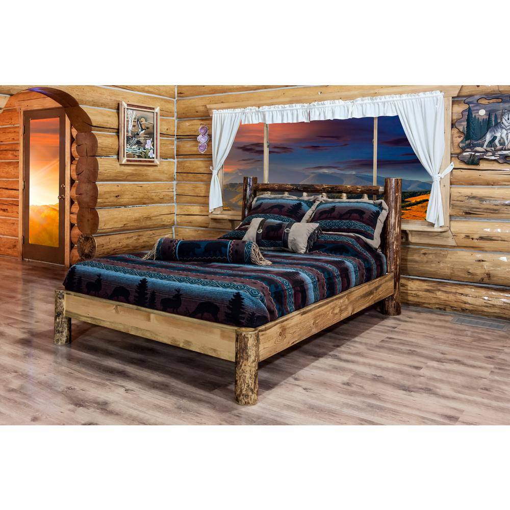 Montana Glacier Country Twin Pine Platform Bed with Storage