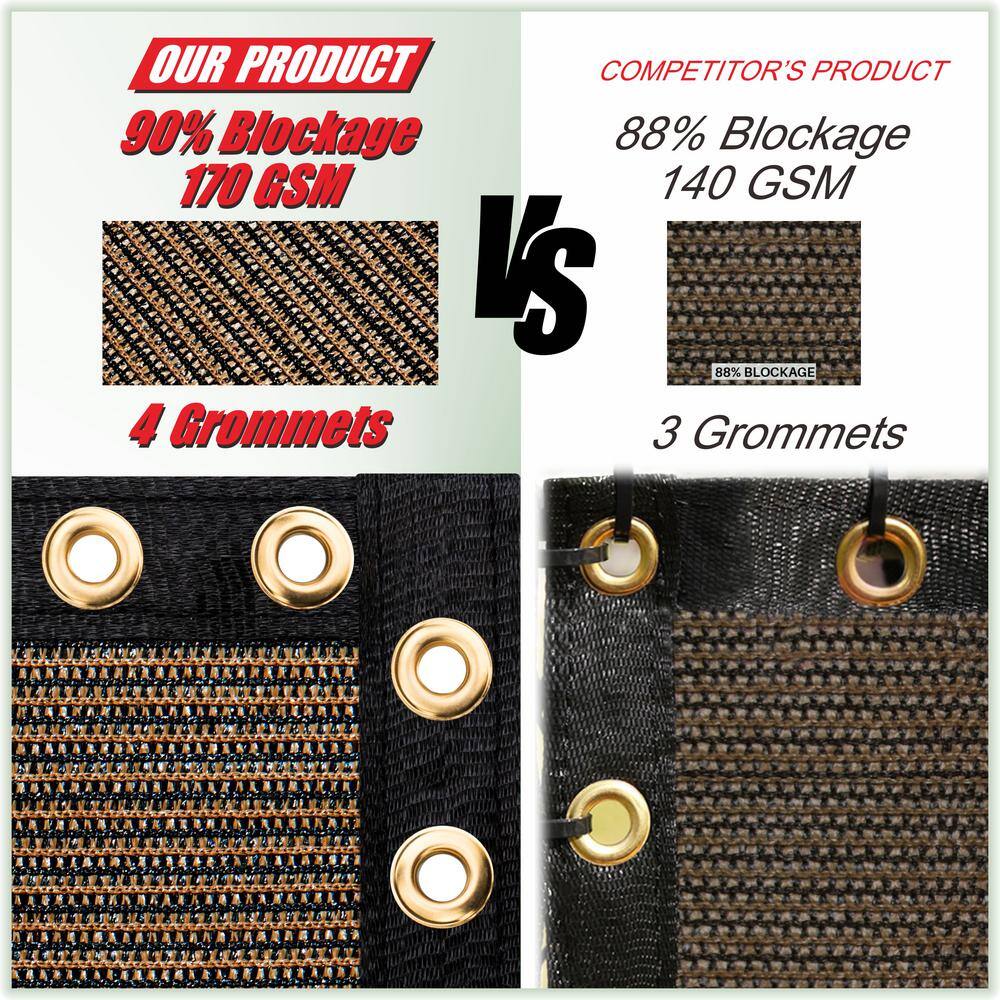 6' x 12' Brown High-Density Polyethylene Privacy Fence Screen