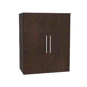 Style+ 14.59 in. D x 25.12 in. W x 31.28 in. H Chocolate Laundry Room Floating Cabinet Kit with Modern Doors