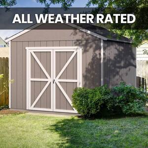 Professionally Installed All Weather High Wind 145 10 ft. W x 12 ft. Outdoor Wood Shed with Black Shingles (120 sq. ft.)