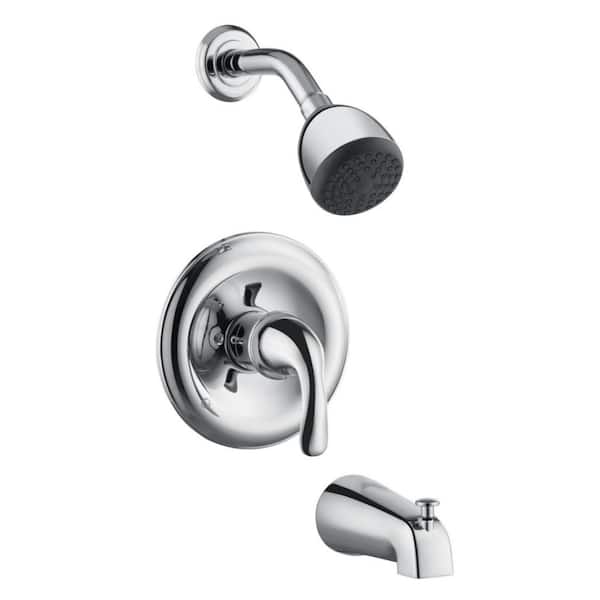 Ultra Faucets Vantage Single Handle 1-Spray Tub and Shower Faucet 1.8 GPM with Pressure Balance in. Polished Chrome (Valve Included)