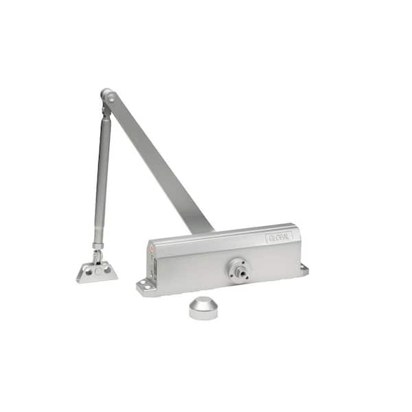 Global Door Controls Commercial Grade 1 Door Closer in Aluminum with Backcheck - Size 4