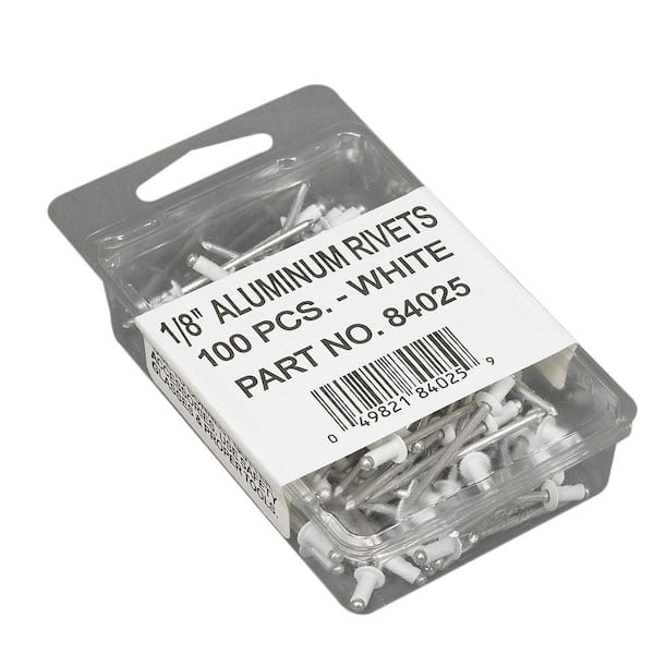 Amerimax Home Products 1/8 in. White Aluminum Rivets (100-Pack)