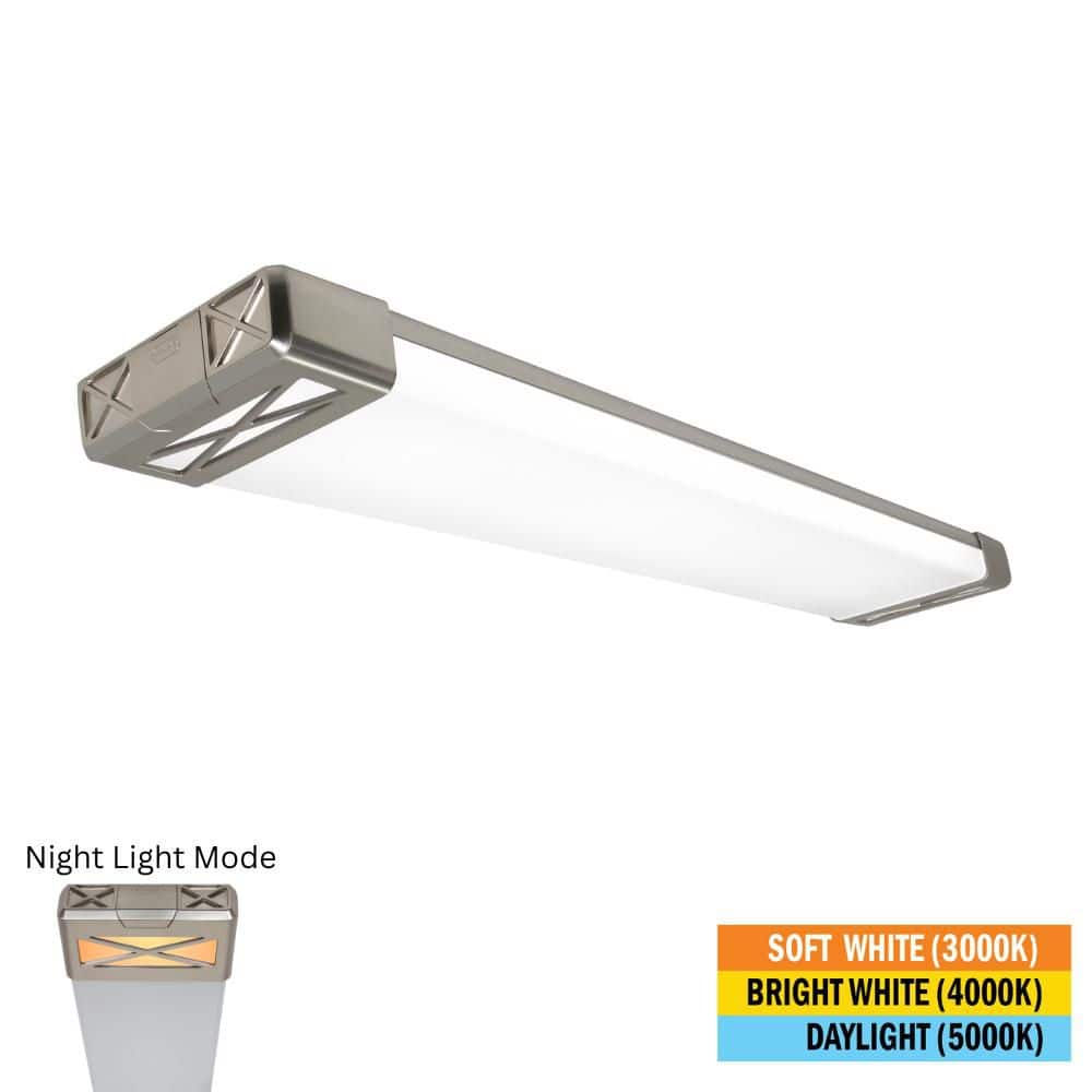 1-Pack 4 ft. Brushed Nickel Decorative End Caps 5250 Lumens Integrated LED Wraparound Light Adjustable CCT Night Light price history on PriceWatchPro