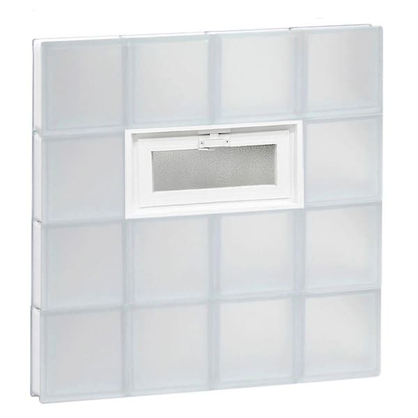 Clearly Secure 31 in. x 31 in. x 3.125 in. Frameless Frosted Vented Glass Block Window