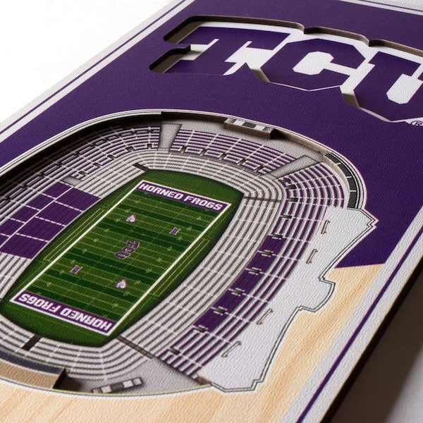 YouTheFan 953449 6 x 19 in. NCAA TCU Horned Frogs 3D Stadium Banner - Amon G. Carter Stadium