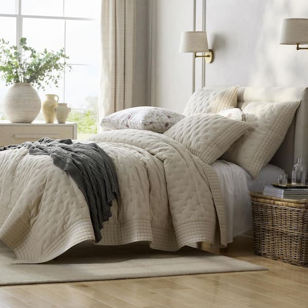 The Company Store Pintuck Oatmeal Twin Cotton Quilt 51452Q-T