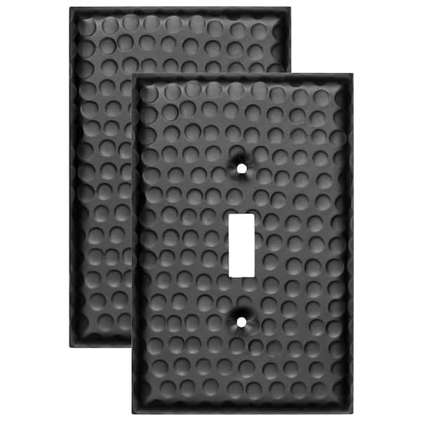 Hammered 1-Gang Black Switch/Toggle Metal Wall Plate (2-Pack)