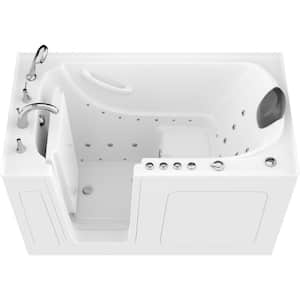 Safe Premier 59.6 in. x 60 in. x 32 in. Left Drain Walk-in Air and Whirlpool Bathtub in White
