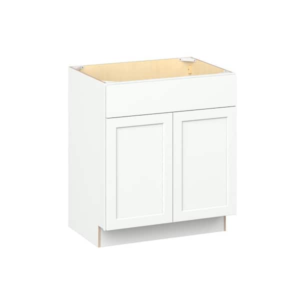 J COLLECTION Emerson Pure White Vanity Sink Base Ready to Assemble Kitchen Cabinet (30 in. W x 34.5 in. H x 21 in. D)
