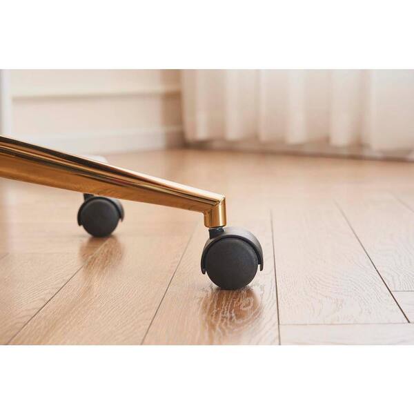 wetiny Pink Teddy Fabric 360 Swivel Home Office Chair With Gold