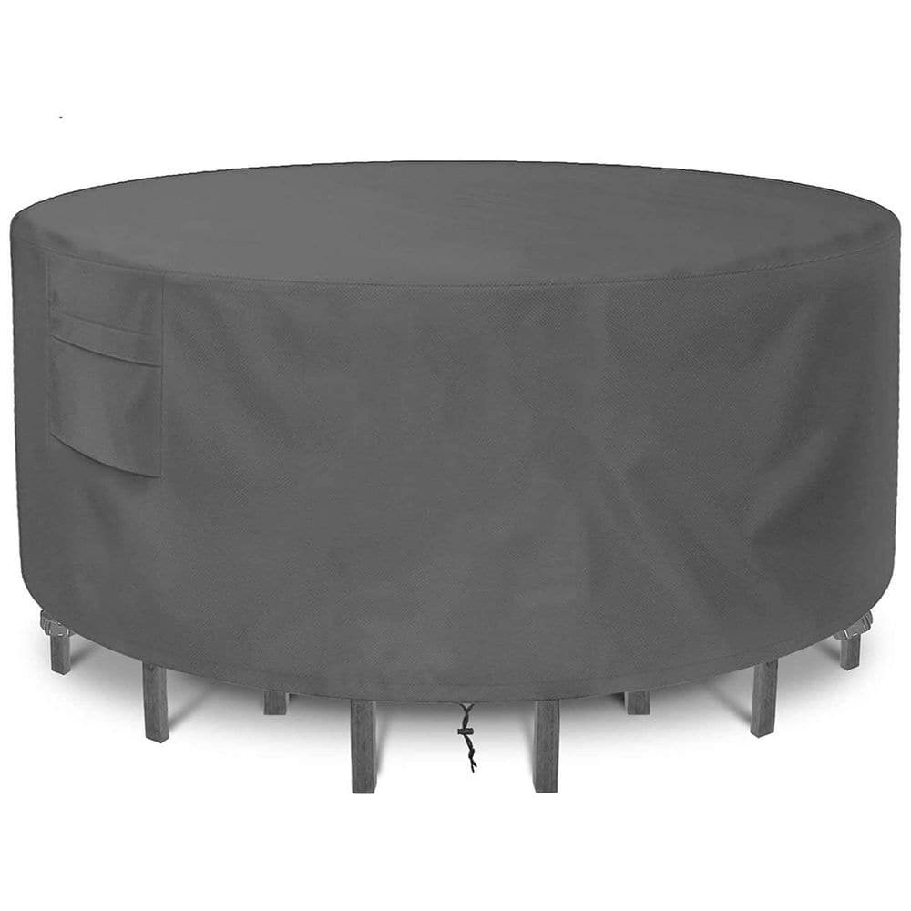 Round Ourtyard Furniture Cover, Waterproof Outdoor Table And Chair Cover, UV Protection, 96 x 28 in. Gray price history on PriceWatchPro