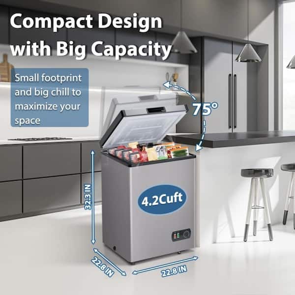 Stbine 4.2 cu. Ft Manual Defrost Chest Freezer-Compact Deep