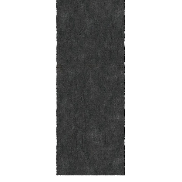 Majestic Non-Slip Rubberback 2 ft. X 15 ft. Indoor Custom Cut Extra Long Runner Rug 1 ft. 11 in. X 15 ft., Charcoal