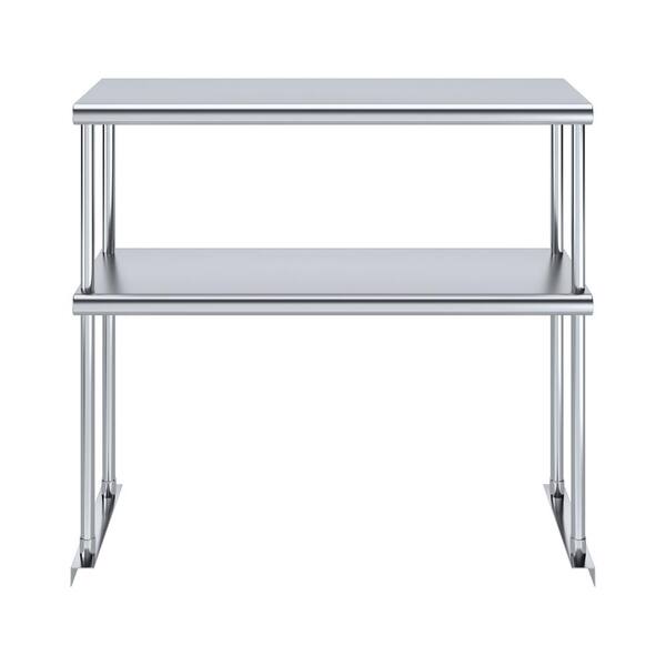 AMGOOD 12 in. x 36 in. Stainless Steel Double OverShelf for