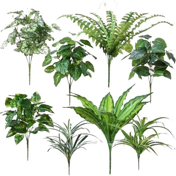 Afoxsos 15 in. H 8 Bunches UV-Resistant Artificial Greenery Plants