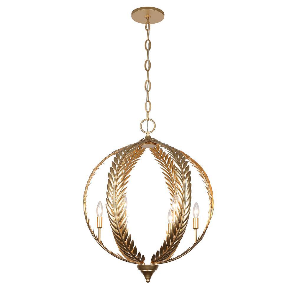 Atlas Grecian Gold 6-Light Metal Pendant